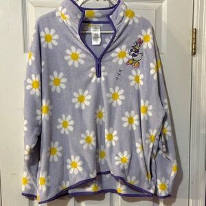 Daisy Duck Purple Fleece Pullover with Floral Design sz XL